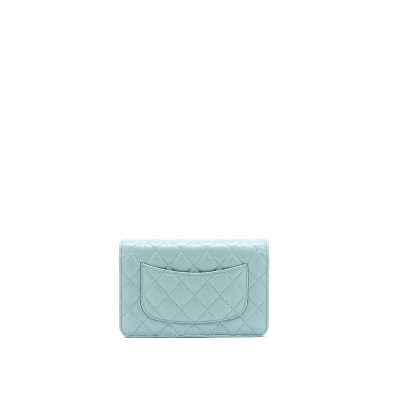 Chanel Wallet On Chain Caviar Pearly Light Blue SHW