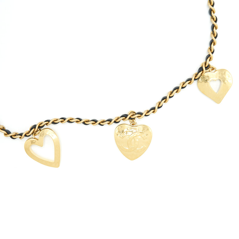 Chanel seasonal Mini Rectangular Flap Bag Heart Charm Chain Lambskin Black GHW (Microchip)