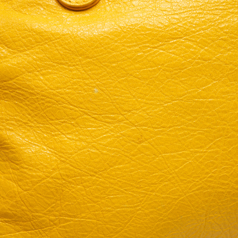 Balenciaga classic city bag yellow ruthenium hardware