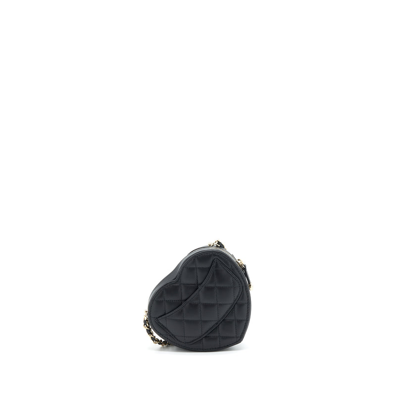 Chanel 22S Small Heart Bag Lambskin Black LGHW