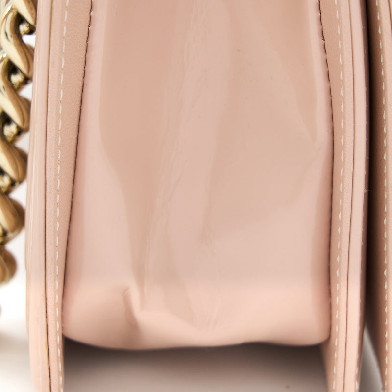Chanel Small Boy Bag Patent Leather Light Pink LGHW