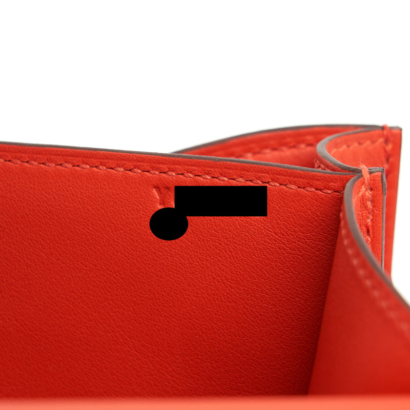 Hermes Mini Constance Swift Capucine With Marble/Multicolour Buckle Stram Y