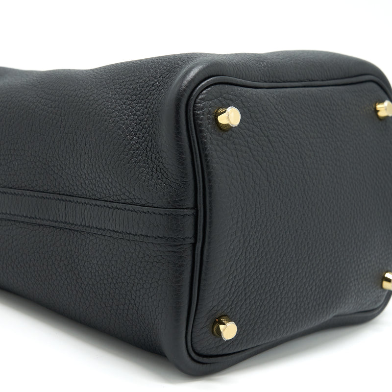 Hermes Picotin 18 Clemence Black GHW Stamp Z