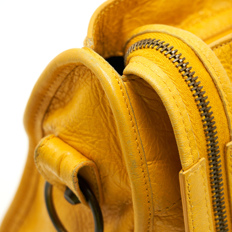 Balenciaga classic city bag yellow ruthenium hardware