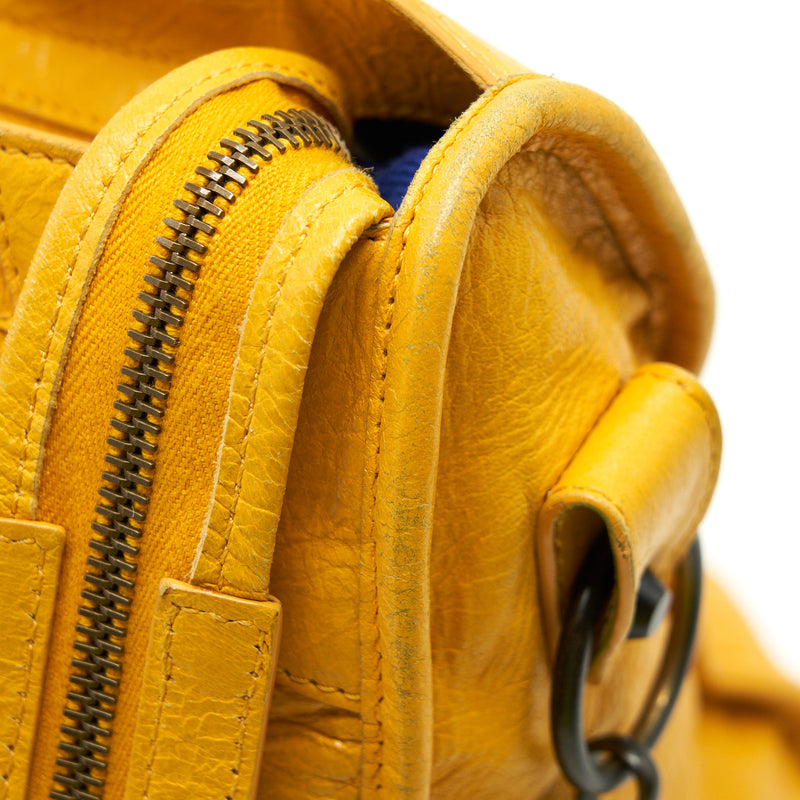 Balenciaga classic city bag yellow ruthenium hardware