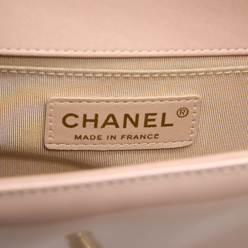 Chanel Small Boy Bag Patent Leather Light Pink LGHW
