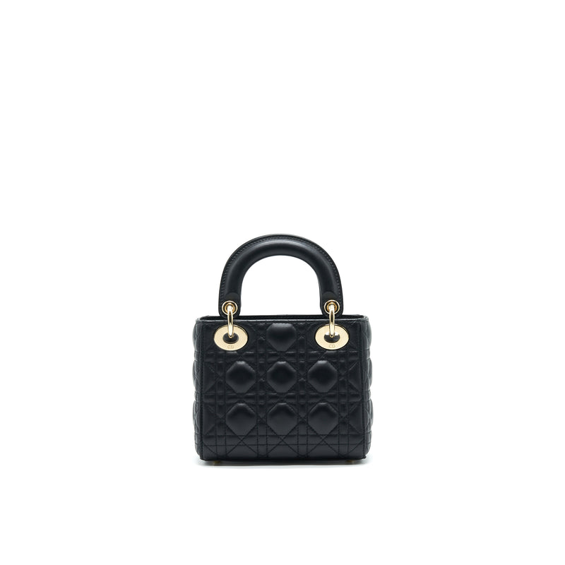 Dior Mini Lady Dior Tote Bag Lambskin Black LGHW