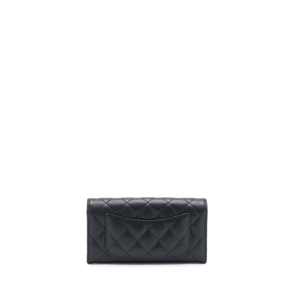 Chanel Classic Long Flap Wallet Caviar Black GHW