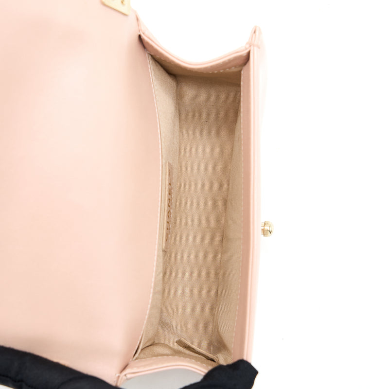 Chanel Small Boy Bag Patent Leather Light Pink LGHW