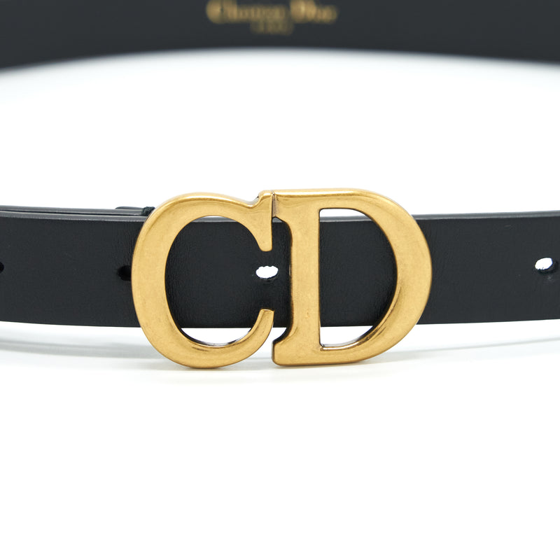 Dior Size 80 Saddle Belt Ultrasmooth Calfskin Black GHW