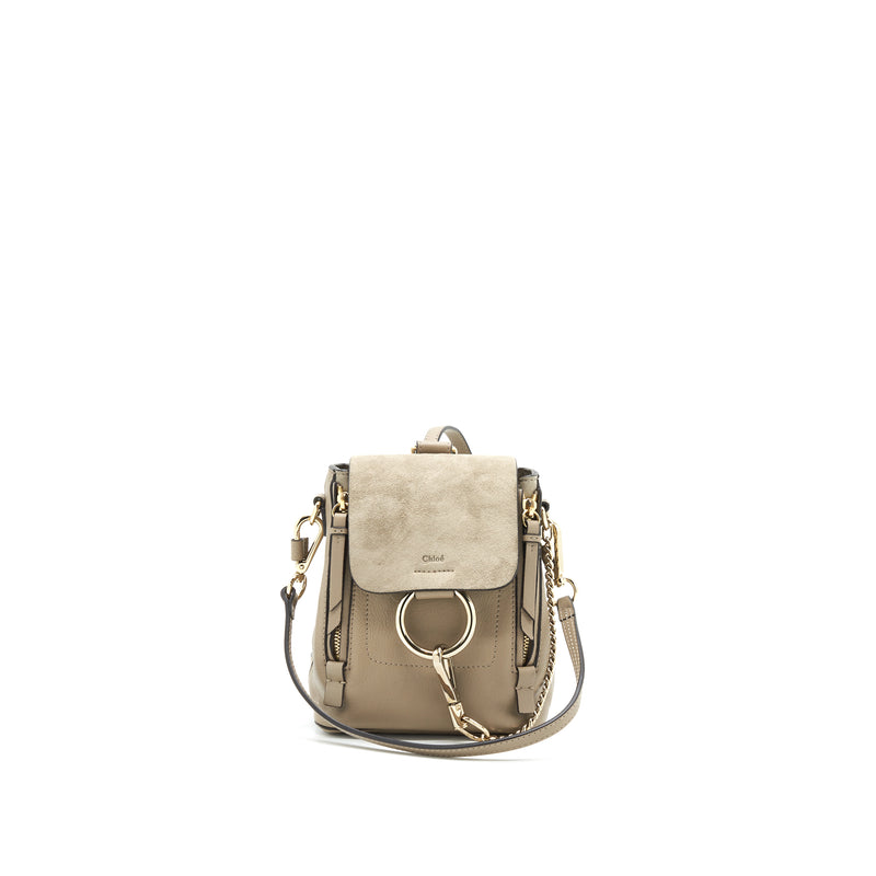chloe faye mini backpack off white Chloe Mini Faye Backpack Light Grey
