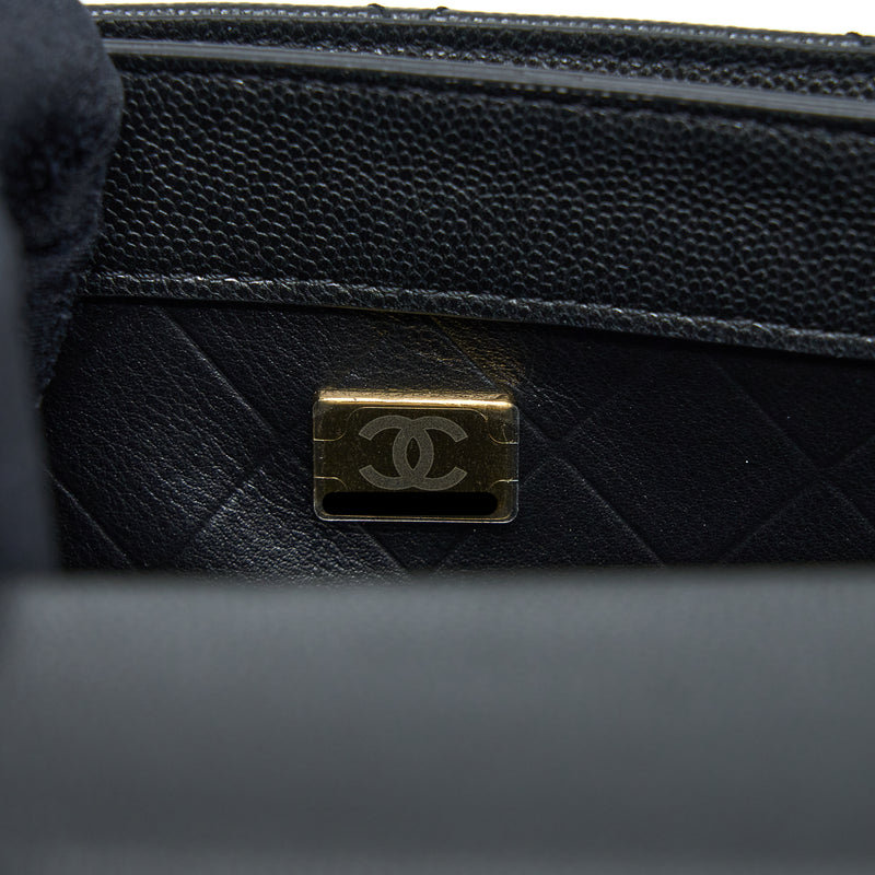Chanel 22B Round Messenger Bag Grained Calfskin Black Brushed GHW (Microchip)