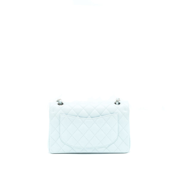 Chanel 21K Small Classic Double Flap Bag Caviar Light Blue SHW (Microchip)