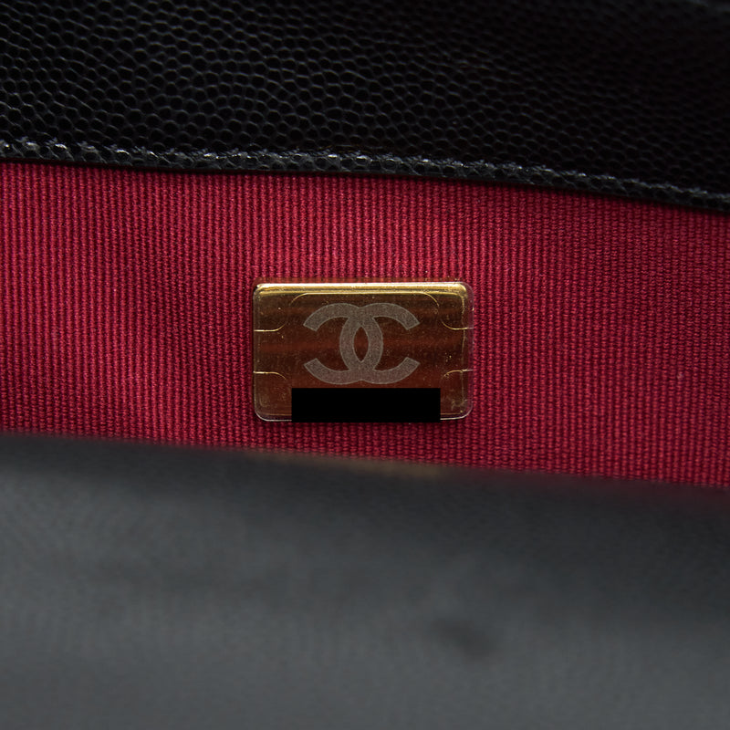Chanel 22A Small Flap Bag With Button On Chains Caviar Black Brushed GHW