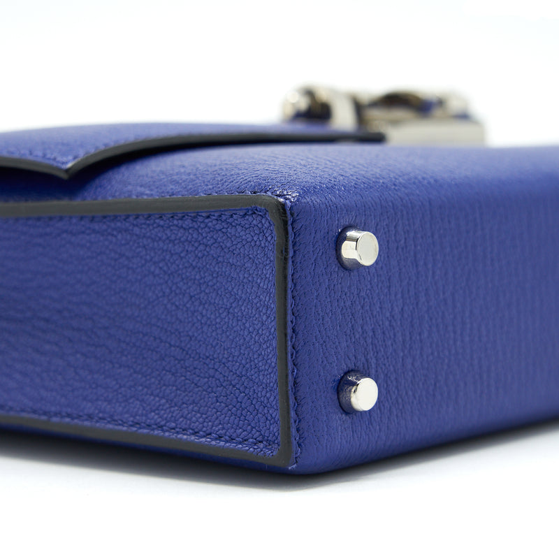 Hermes Mini Verrou Bag Chevre Mysore 7T Bleu Electric SHW Stamp C