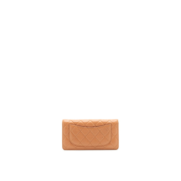 Chanel caviar fold long wallet dark beige