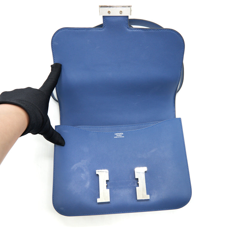 Hermes Constance 24 Swift R2 Blue Agate SHW Stamp X