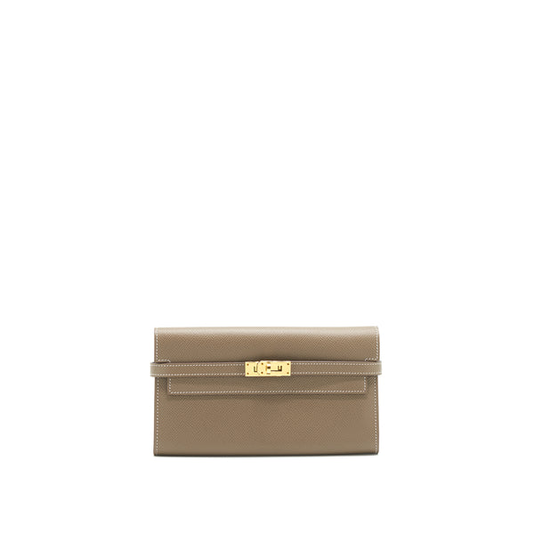 Hermes Kelly Long Wallet Etoupe GHW Stamp Y