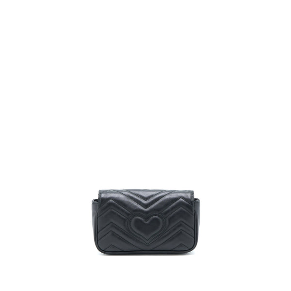 Gucci GG Marmont Super Mini Chain Bag Calfskin Black Brushed GHW