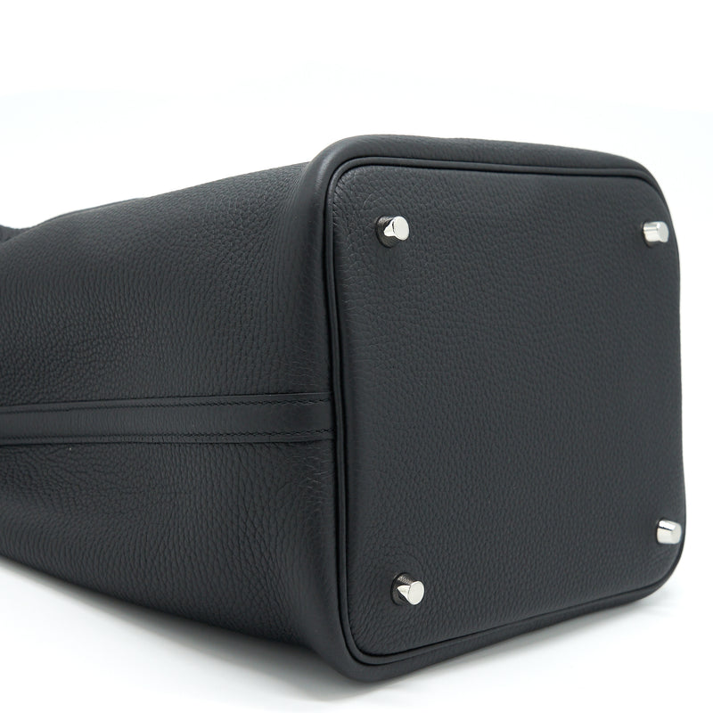 Hermes Picotin 22 Lock Bag Clemence Black SHW Stamp Z