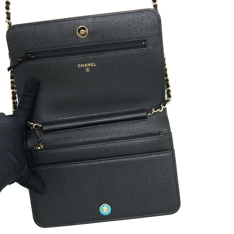Chanel Boy Wallet On Chain Caviar Black LGHW