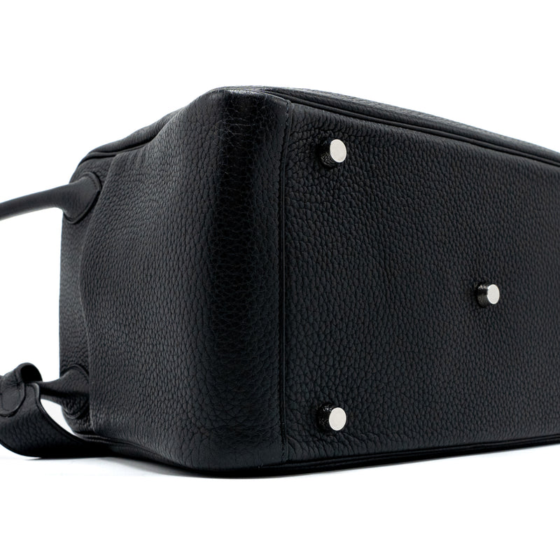 Hermes Lindy 30 Clemence Black SHW Stamp Square Q