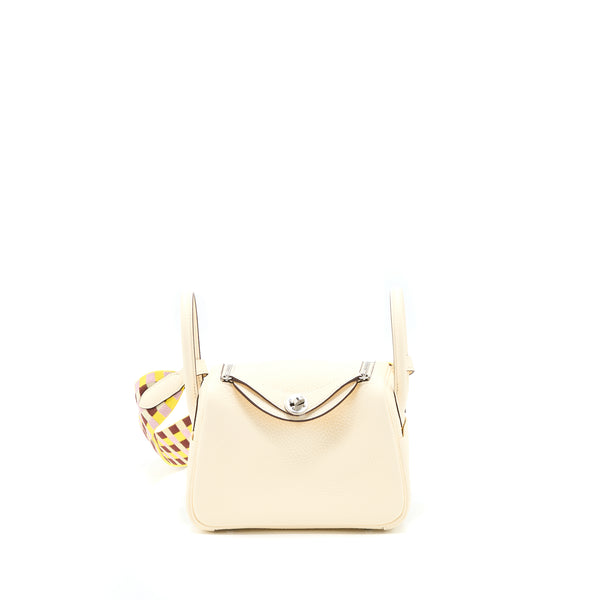 Hermes Mini Lindy Clemence Nata Multicolour Strap SHW Stamp U