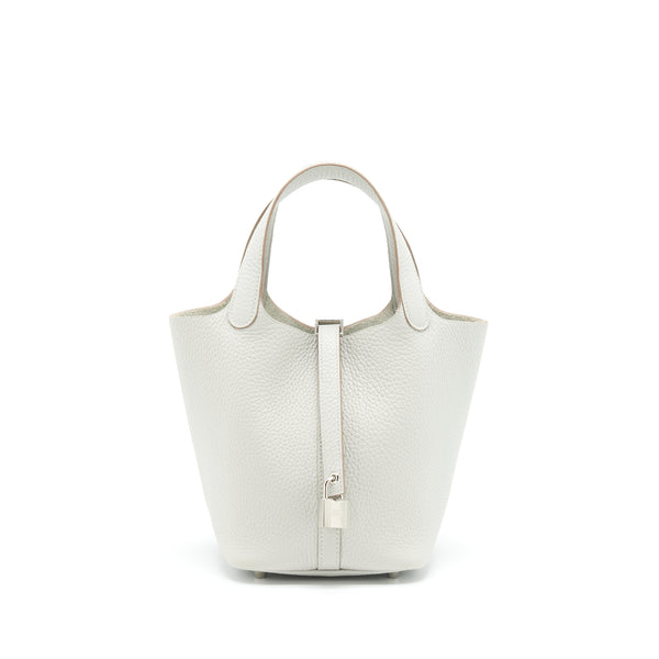 Hermes Picotin 18 Lock Bag Clemence Gris Perle SHW Stamp U