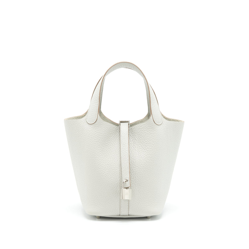 Hermes Picotin 18 Lock Bag Clemence Gris Perle SHW Stamp U