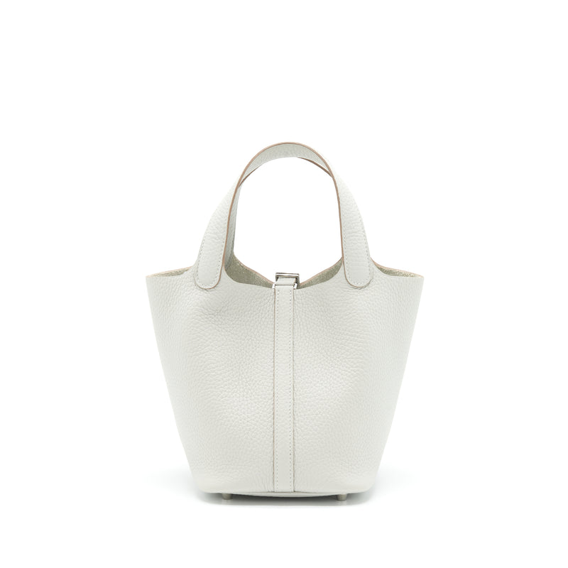 Hermes Picotin 18 Lock Bag Clemence Gris Perle SHW Stamp U