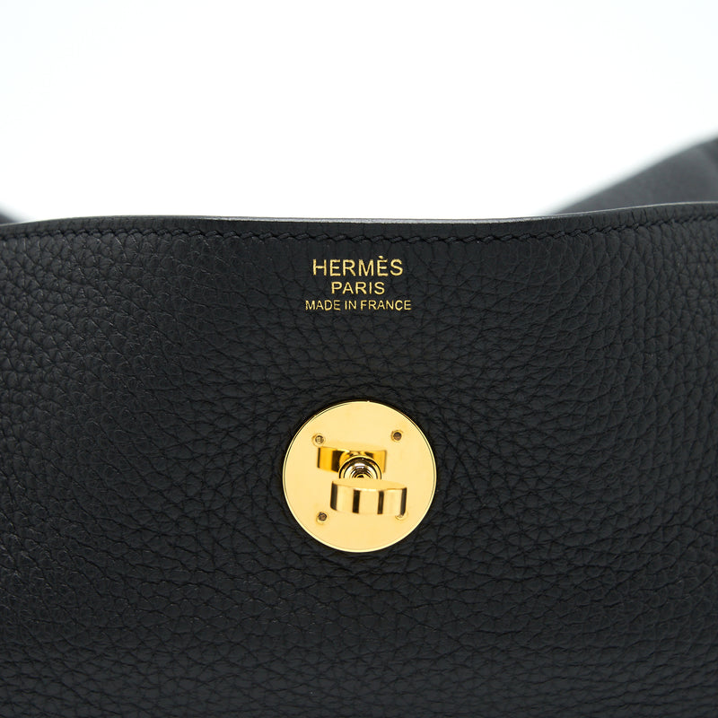 Hermes Lindy 30 Clemence Black GHW Stamp Y