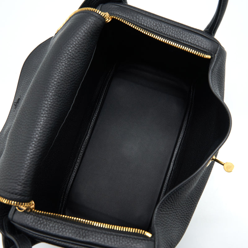 Hermes Lindy 30 Clemence Black GHW Stamp Y