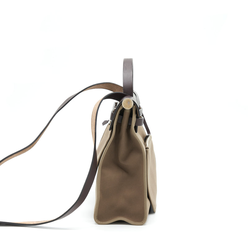 Hermes Herbag 31 Etoupe SHW Stamp Square R
