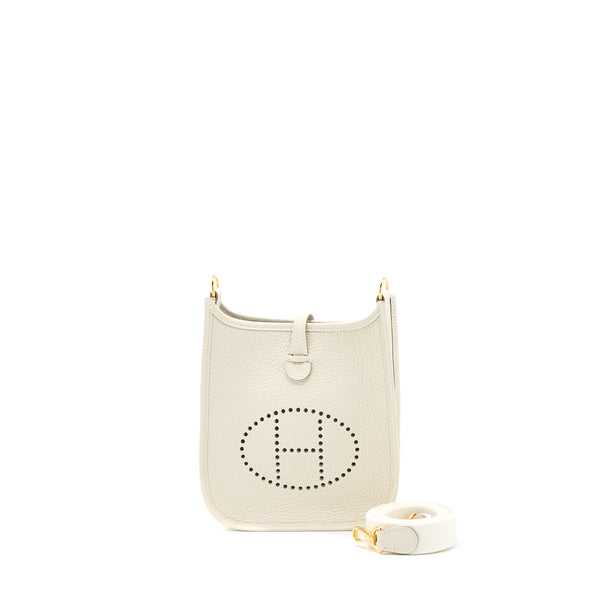 Hermes Mini Evelyn Clemence Craie GHW Stamp U
