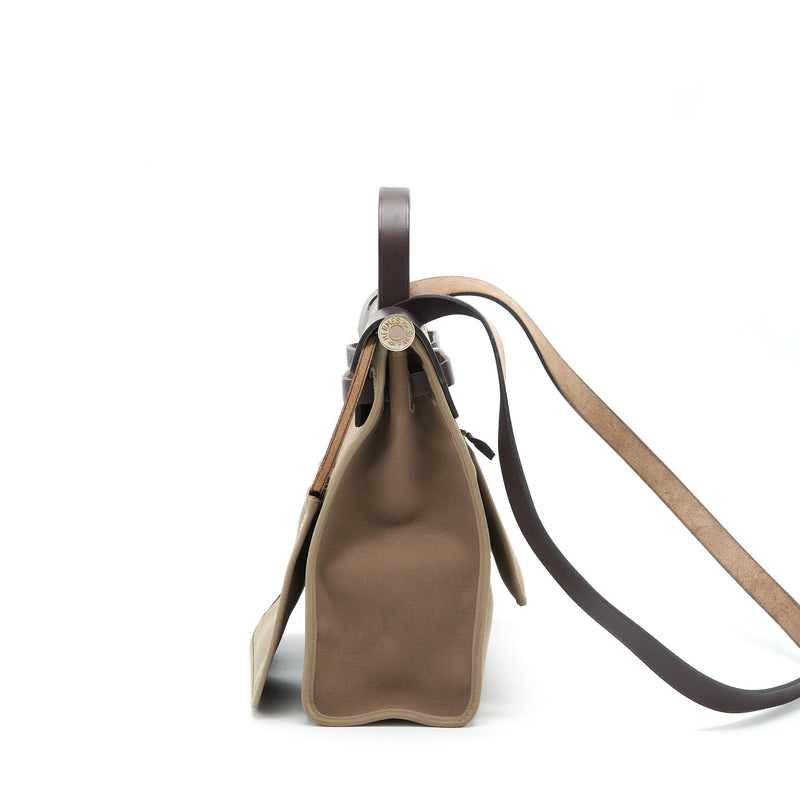 Hermes Herbag 31 Etoupe SHW Stamp Square R