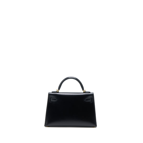 Hermes Mini Kelly II Box Black GHW Stamp Y