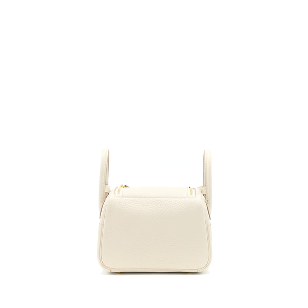 Hermes Mini Lindy Clemence Craie GHW Stamp Z