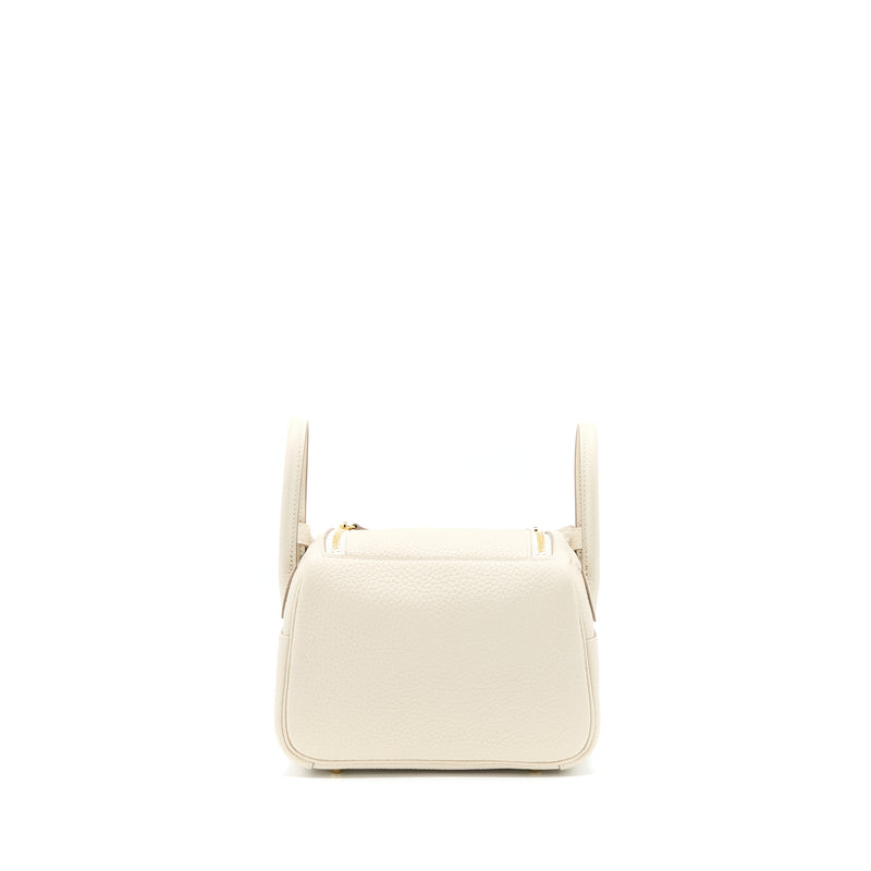 Hermes Mini Lindy Clemence Craie GHW Stamp Z