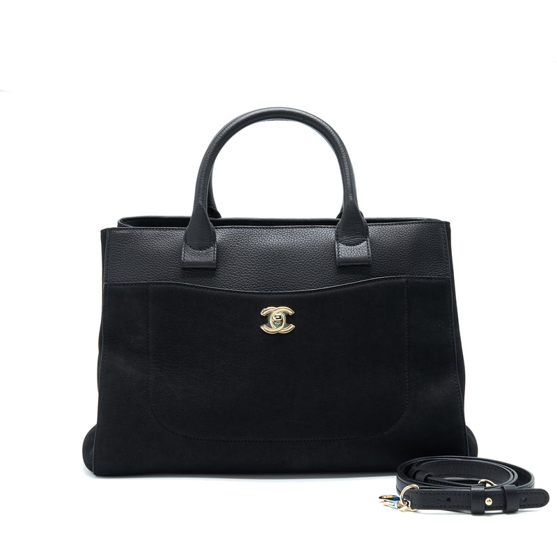 Chanel Suede Leather Tote Bag Black LGHW