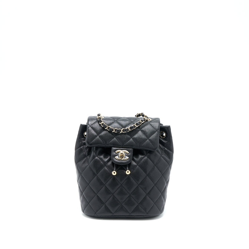 Chanel 23s Mini Flap Backpack Caviar Black LGHW (Microchip)
