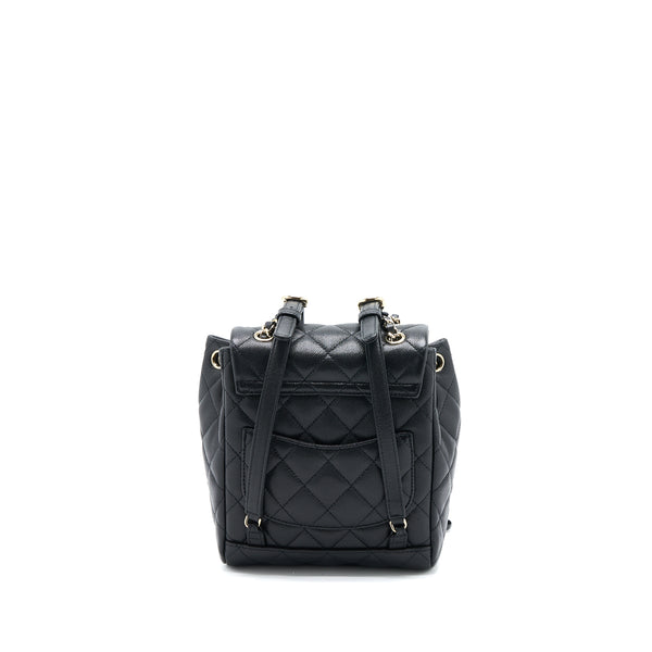 Chanel 23s Mini Flap Backpack Caviar Black LGHW (Microchip)