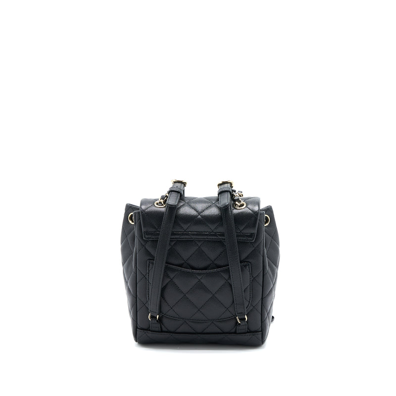 Chanel 23s Mini Flap Backpack Caviar Black LGHW (Microchip)