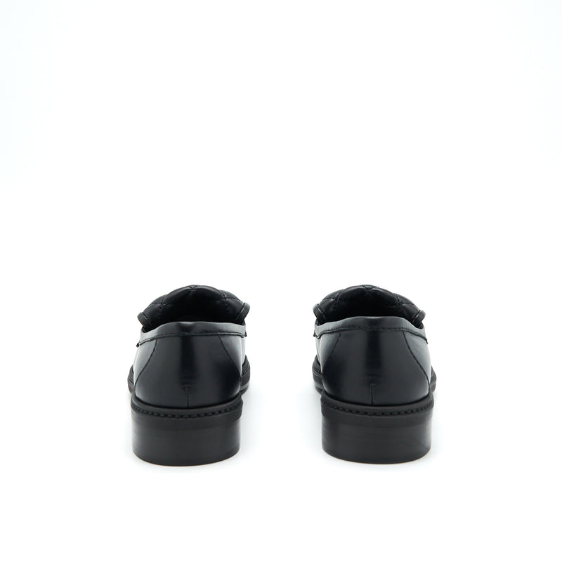 Chanel Size 37 22S Quilted CC Logo Loafer Black LGHW
