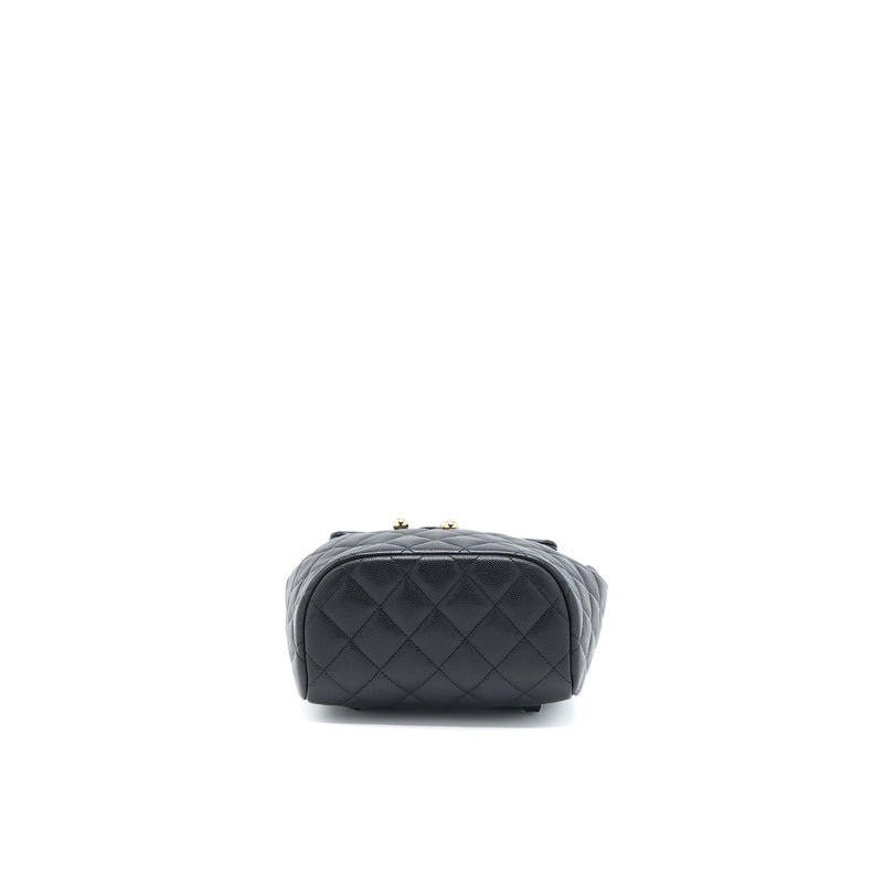 Chanel 23s Mini Flap Backpack Caviar Black LGHW (Microchip)