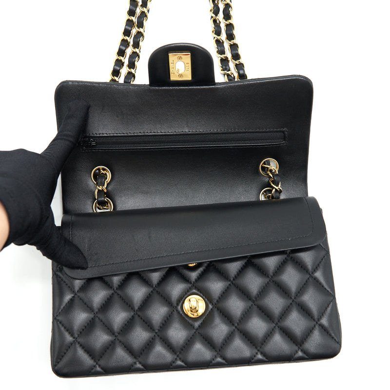 Chanel Small Classic Double Flap Bag Lambskin Black GHW