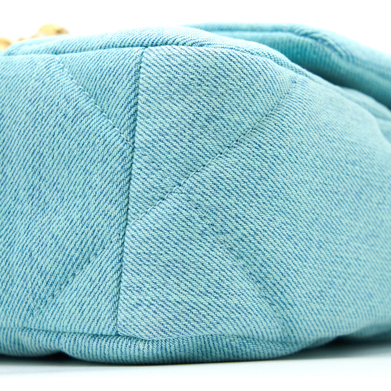 Chanel Small 19 Bag Denim Light Blue Multicolour Hardware