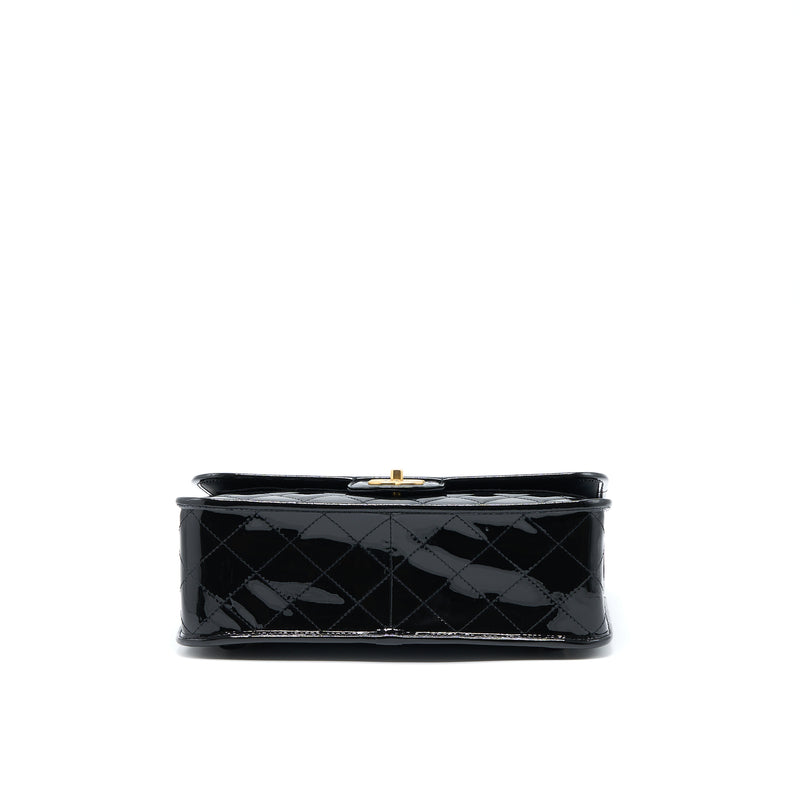 Chanel 22K Large Backpack Patent Black Brushed GHW (Microchip)