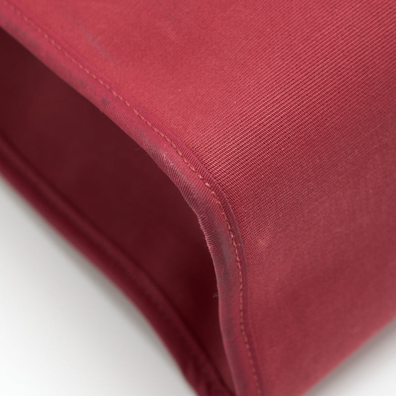 Hermes Herbag Zip 31 Toile Rubis/Fauve SHW Stamp square R