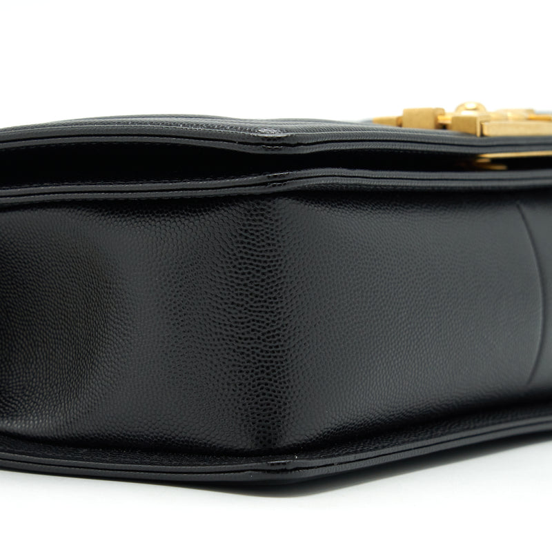 Chanel Medium Boy Bag Caviar Black With Brushed GHW (Microchip)