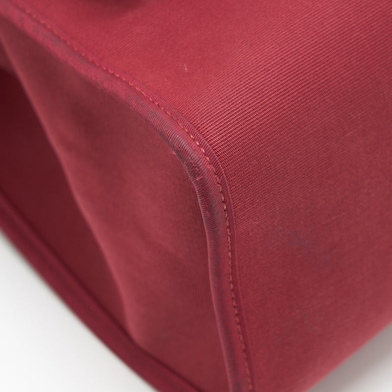 Hermes Herbag Zip 31 Toile Rubis/Fauve SHW Stamp square R